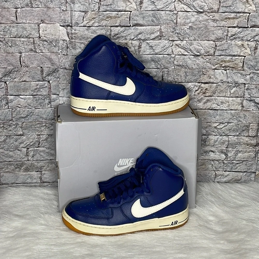 🔥🔥 Nike Air Force 1 High GS “Coastal Blue” Size 6Y Navy White Gum 653998-410🔥